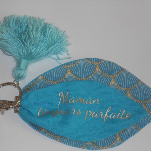 Maman personnalisée porte-clés / bijou de sac "pétales" original en tissus et pompon "maman toujours parfaite"