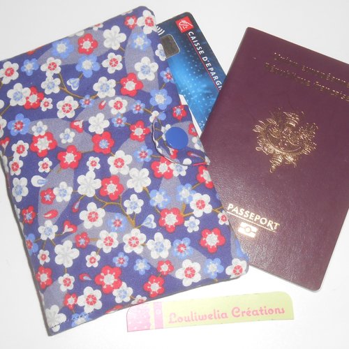 Pochette passeport voyages rangement étui en tissu blanc imprimé chats burlington