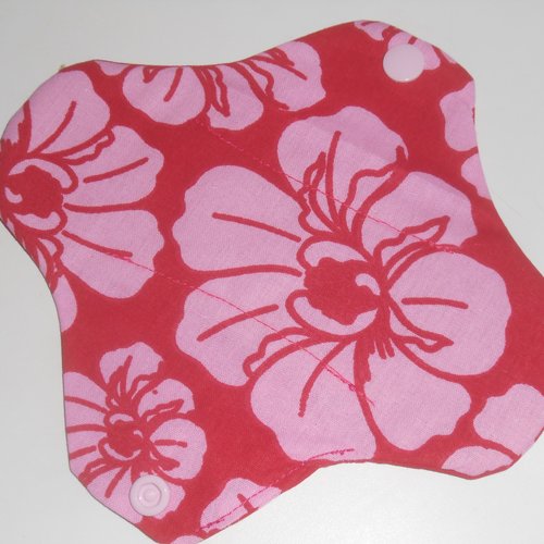 Protège slip lingerie lavable hygiènique en coton et éponge rouge tiaré tahiti rose nenette