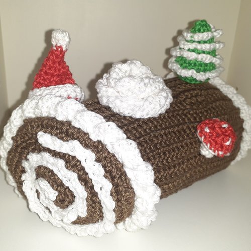 Tutoriel la bûche gourmande de noël tuto au crochet en français amigurumi chocolat pâtisserie