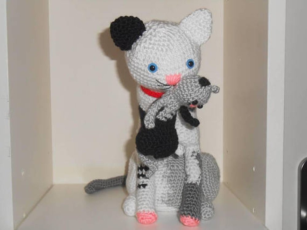 Tutoriel Pdf En Francais Minou Chat Et Son Chaton 22 Cm Tuto Patron Au Crochet Amigurumi Explications Modele Un Grand Marche