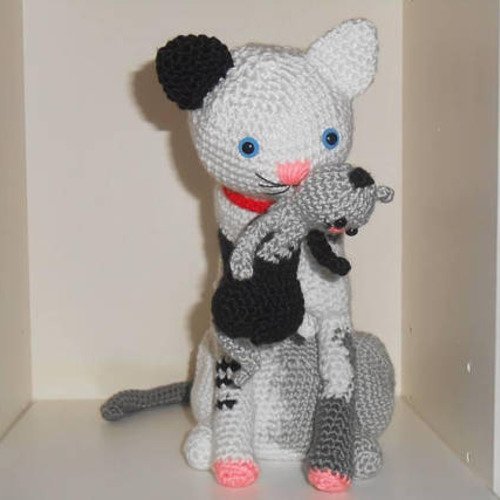 Tutoriel Pdf En Francais Minou Chat Et Son Chaton 22 Cm Tuto Patron Au Crochet Amigurumi Explications Modele Un Grand Marche