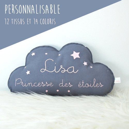 Coussin Nuage Prenom A Personnaliser Princesse Des Etoiles Un Grand Marche