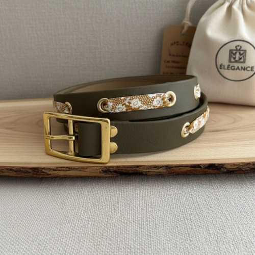 Ceinture femme personnalisable en biothane® & tissu - collection horizon intemporelle