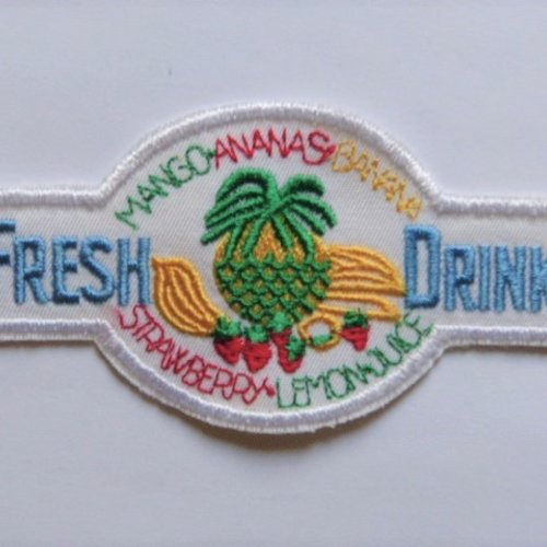 Ecusson à coudre fresh drink ( petit 7,5 x 4 cm)