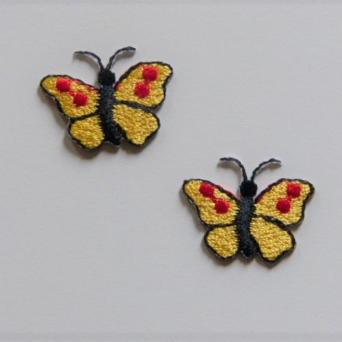 Thermocollants papillons jaune pour travaux couture