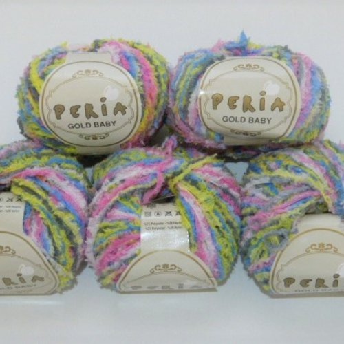 5 pelotes de laine peria pour bébé multicolore
