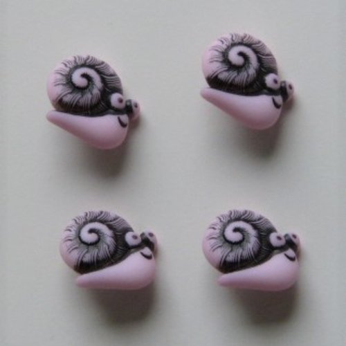 Boutons escargots rose 15 mm