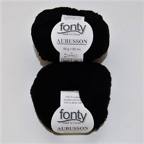2 pelotes laine fonty aubusson merinos noir