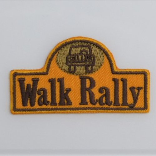 Ecusson thermocollant walk rally coloris jaune / marron