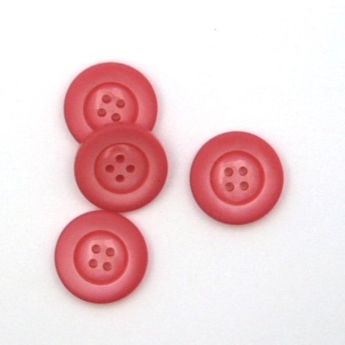 Lot 4 boutons plastique rose 21 mm