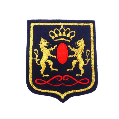 *ecusson tissu feutrine lions couronne royal *