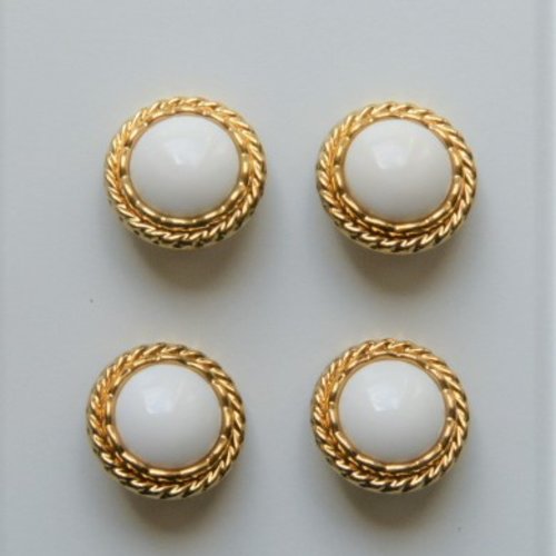 Boutons blanc et or 20 mm travaux couture