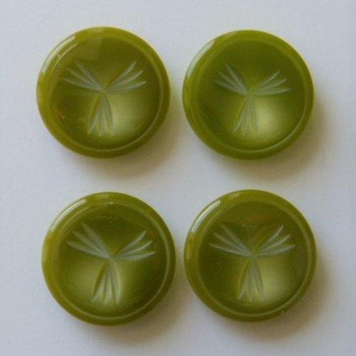 Boutons couture plastiques vert olives 22 mm