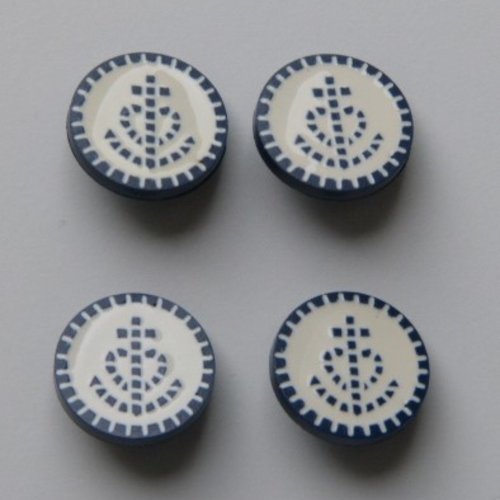 Boutons style marin - encre marine 18 mm