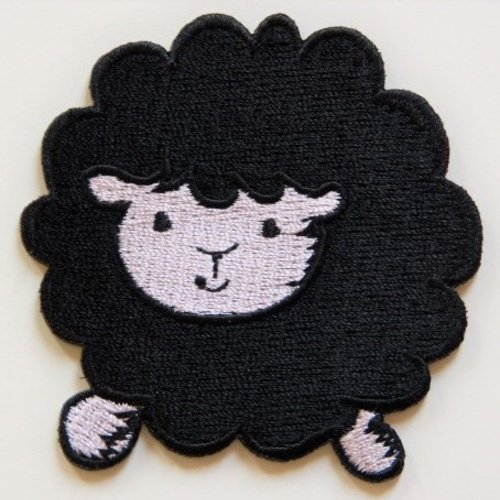 Ecusson thermocollant mouton noir