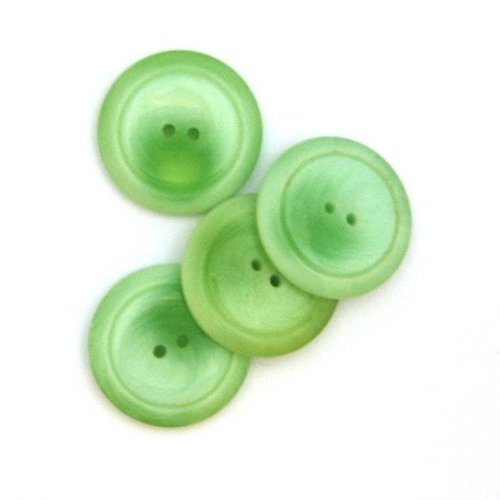 4 boutons plastiques vert 27 mm