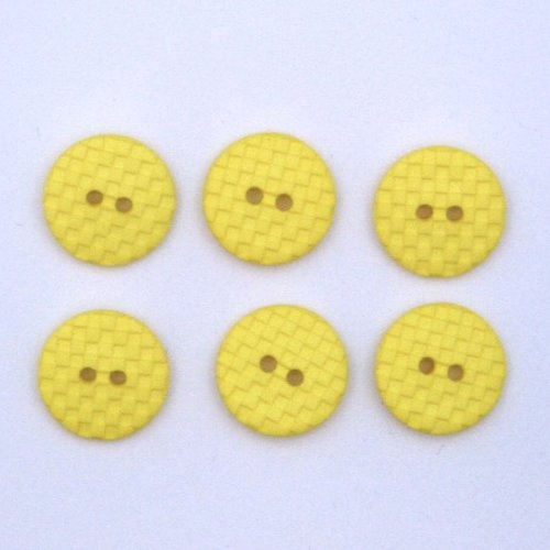 6 boutons jaune 18 mm travaux couture
