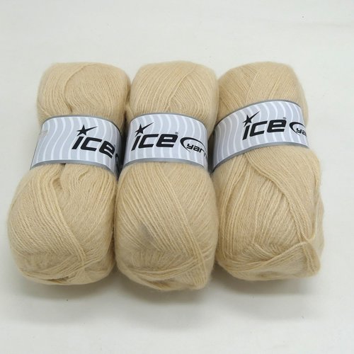 Fil à tricoter beige ice yarns angora