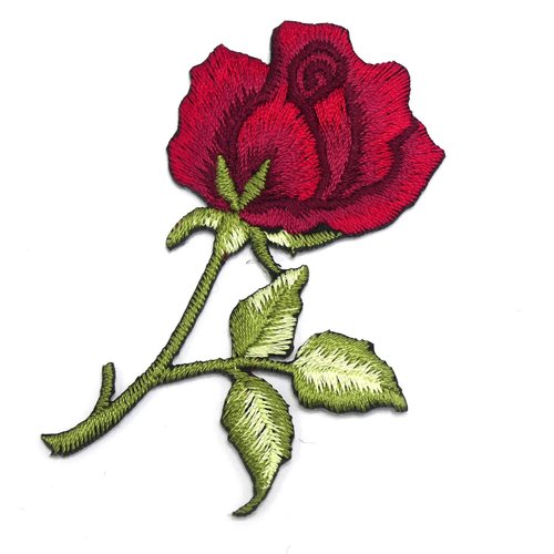 Ecusson thermocollant fleurs rose rouge