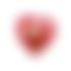 Ecusson thermocollant coeur rouge motif fleurs