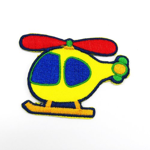 Ecusson thermocollant hélicoptère pour enfant