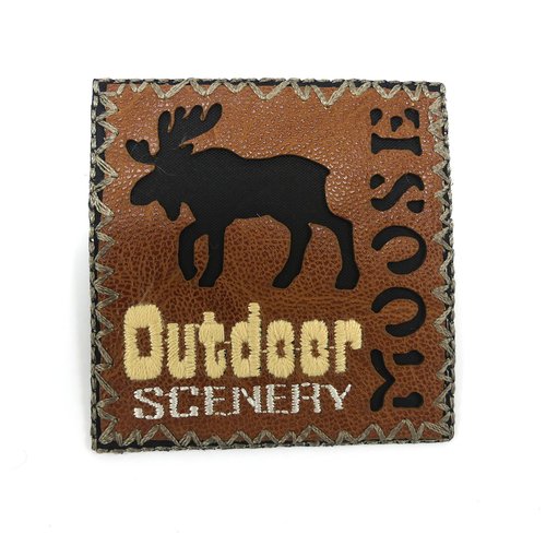 Ecusson cerf aspect cuir outdoor scenery