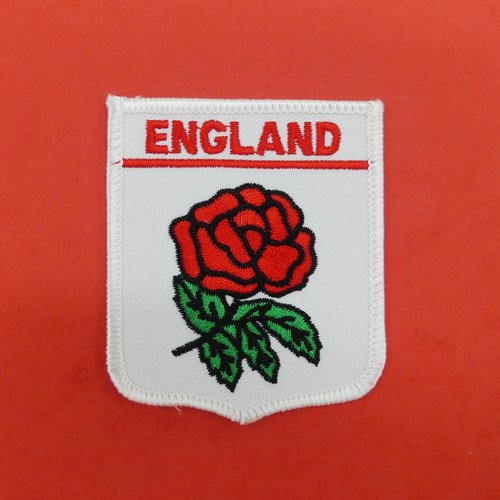 Ecusson england fleur rose rouge à coudre