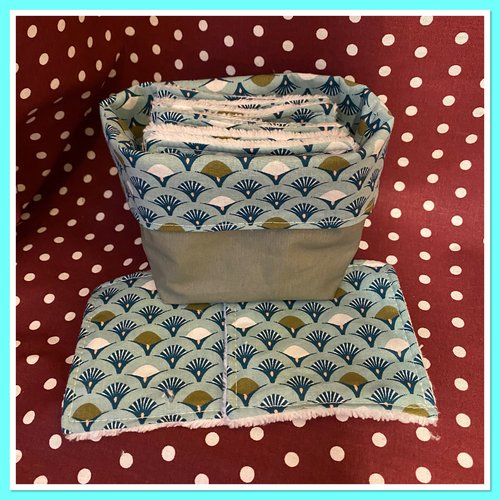 Lingettes démaquillantes, lingettes lavables et son panier assorti