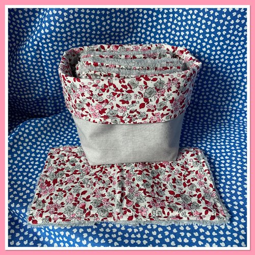 Lingettes démaquillantes, lingettes lavables et son panier