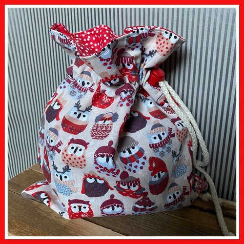 Grand Sac Cadeau De Noël Avec Motif Dachshunds Rouges - Design Festif