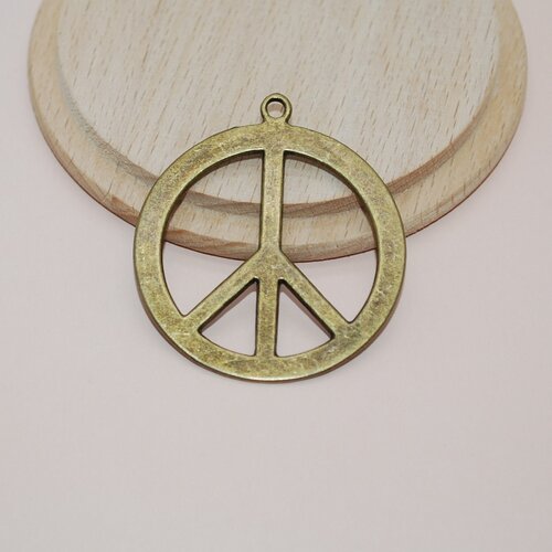 Pendentif grand peace and love bronze used pour création de bijoux