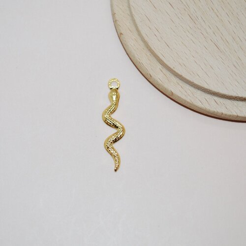Pendentif serpent en acier inoxydable doré pour création de bijoux