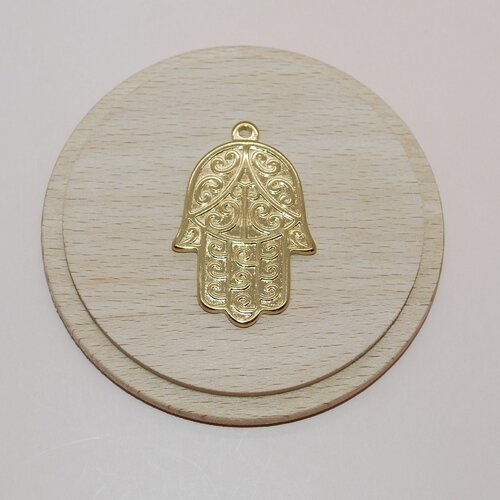 Pendentif main de fatima boho acier inoxydable doré used pour création de bijoux