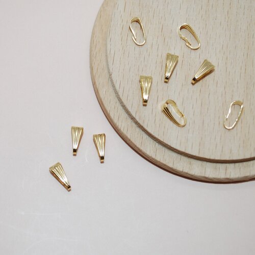 Lot de 10 bélières dorées en acier inoxydable 9mm pour création de bijoux, belieres 9mm