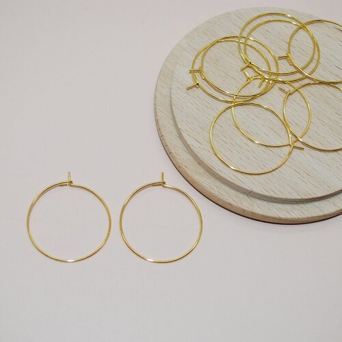 Lot de 10 boucles d oreille créoles en acier inoxydable doré 30x35mm pour création de bijoux, lot créoles 30mm