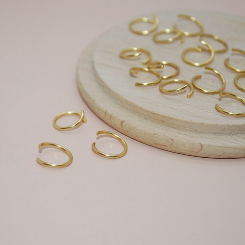 Lot de 20 anneaux de jonction en acier inoxydable doré pour création de bijoux, lot anneaux 10mm