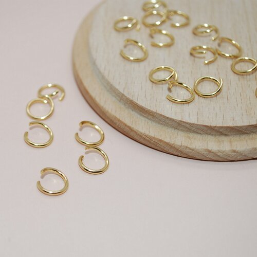 Lot de 20 anneaux de jonction en acier inoxydable doré 8mm jauge 1mm pour création de bijoux, lot anneaux 8mm