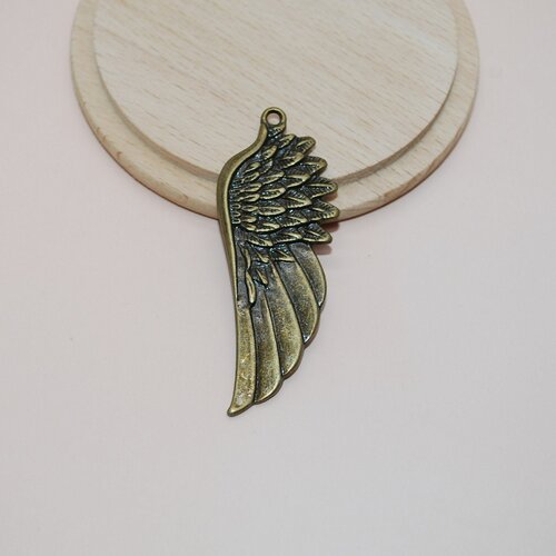 Pendentif aile d ange bronze 58mm pour création de bijoux, breloque aile bronze
