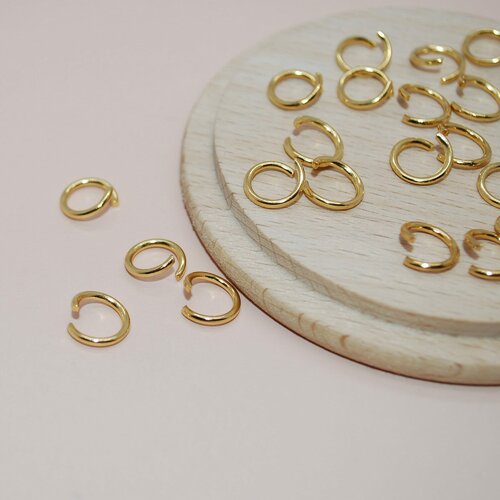 Lot de 20 anneaux de jonction en acier inoxydable doré pour création de bijoux, lot anneaux 9mm