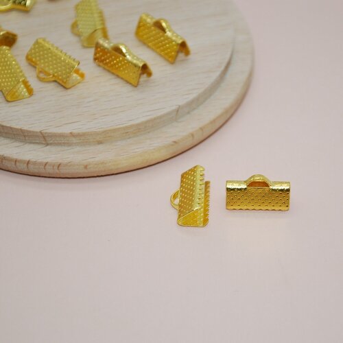 Lot de 10 attaches tissage doré pour création de bijoux, lot fermoirs 13mm