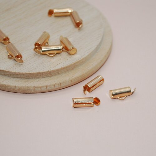 Lot de 10 attaches tissage doré rose pour création de bijoux, lot fermoir 10mm