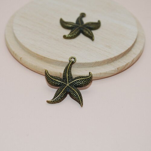Breloque étoile de mer bronze pour création de bijoux, pendentif etoile de mer bronze