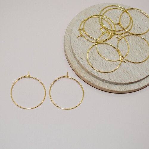 Lot de 10 boucles d oreille créoles doré en acier inoxydable 25x30mm pour création de bijoux, lot créoles 25mm