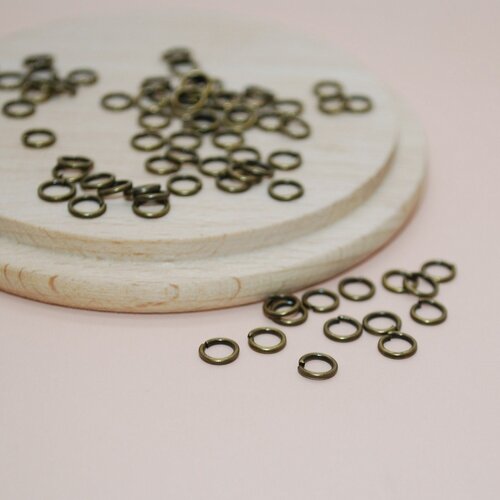 Lot de 50 anneaux de jonction bronze pour création de bijoux, lot anneaux 5mm