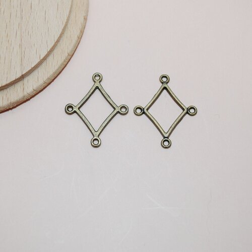 Lot de 10 connecteurs chandeliers losanges bronze pour création de bijoux