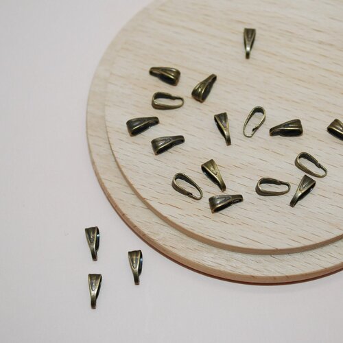 Lot de 20 bélières bronze 7mm pour création de bijoux, belieres 7mm