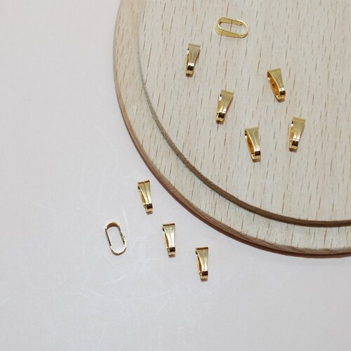 Lot de 10 bélières doré en acier inoxydable 7mm pour création de bijoux, belieres 7mm