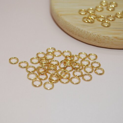 Lot de 40 anneaux de jonction doré 5mm pour création de bijoux, lot anneaux 5mm