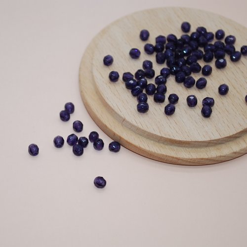 Lot de 20 perles à facettes violettes en verre tchèque de bohème pour création de bijoux, perles 4mm